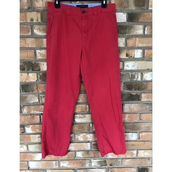 Tommy Hilfiger Boys Size 20 Coral Chino Pants Straight Leg Casual Preppy - Picture 5 of 7